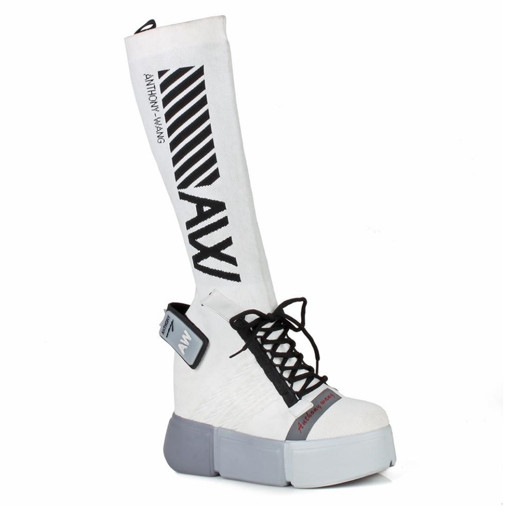 Anthony Wang white sock sneaker wedge - Picture 6 of 8